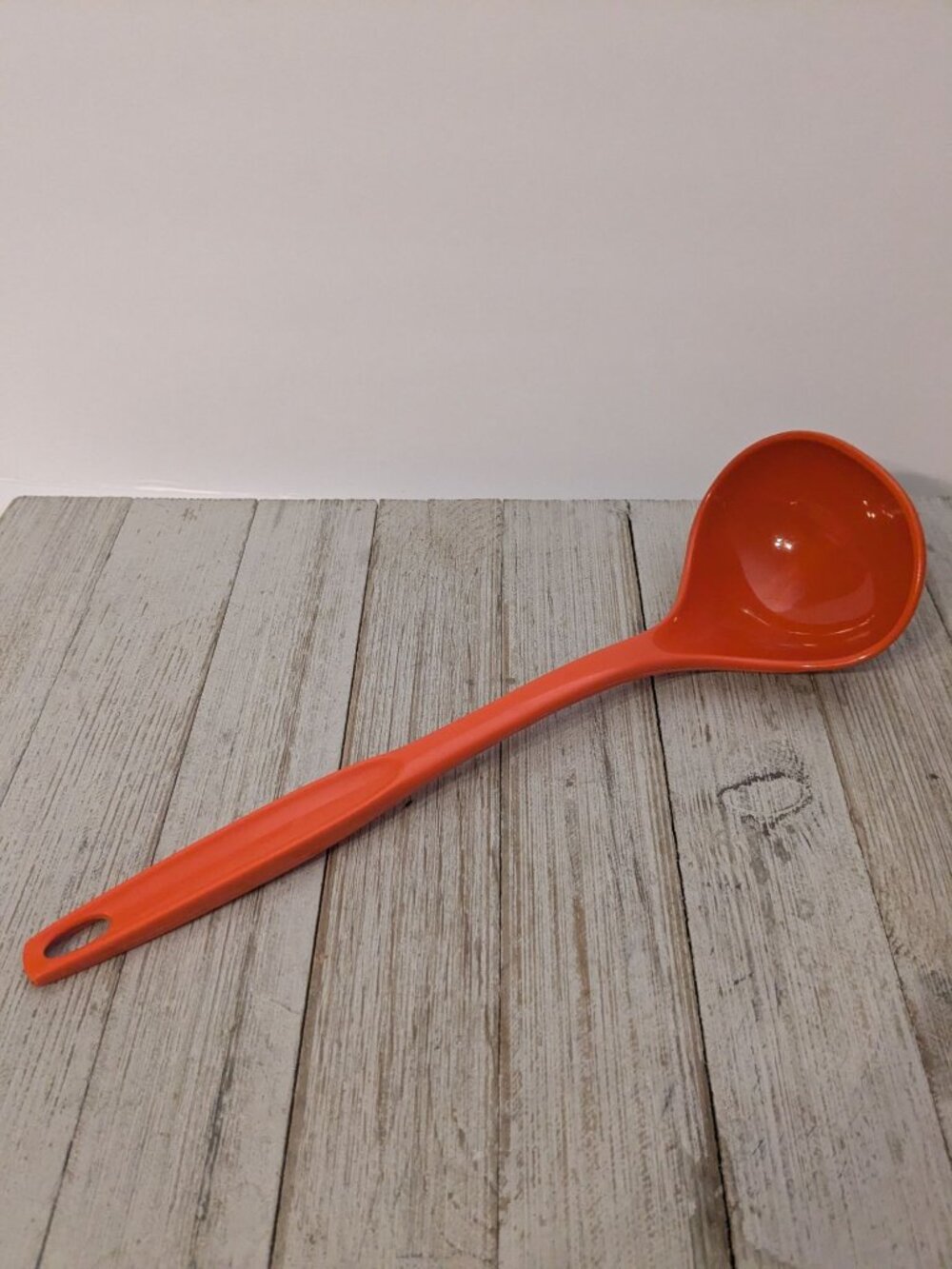 Vintage Foley Orange Nylon Plastic Ladle Dipper Spoon 11 1/2"